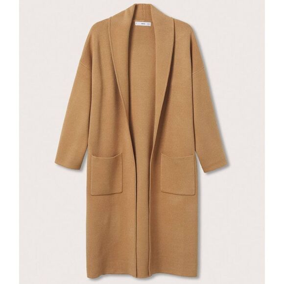 Mango Oversized Knit Coat With Pockets New - Picture 9 of 12